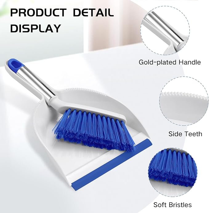 NACENA Mini Broom and Dustpan Set, Small Dust Pan and Brush Set