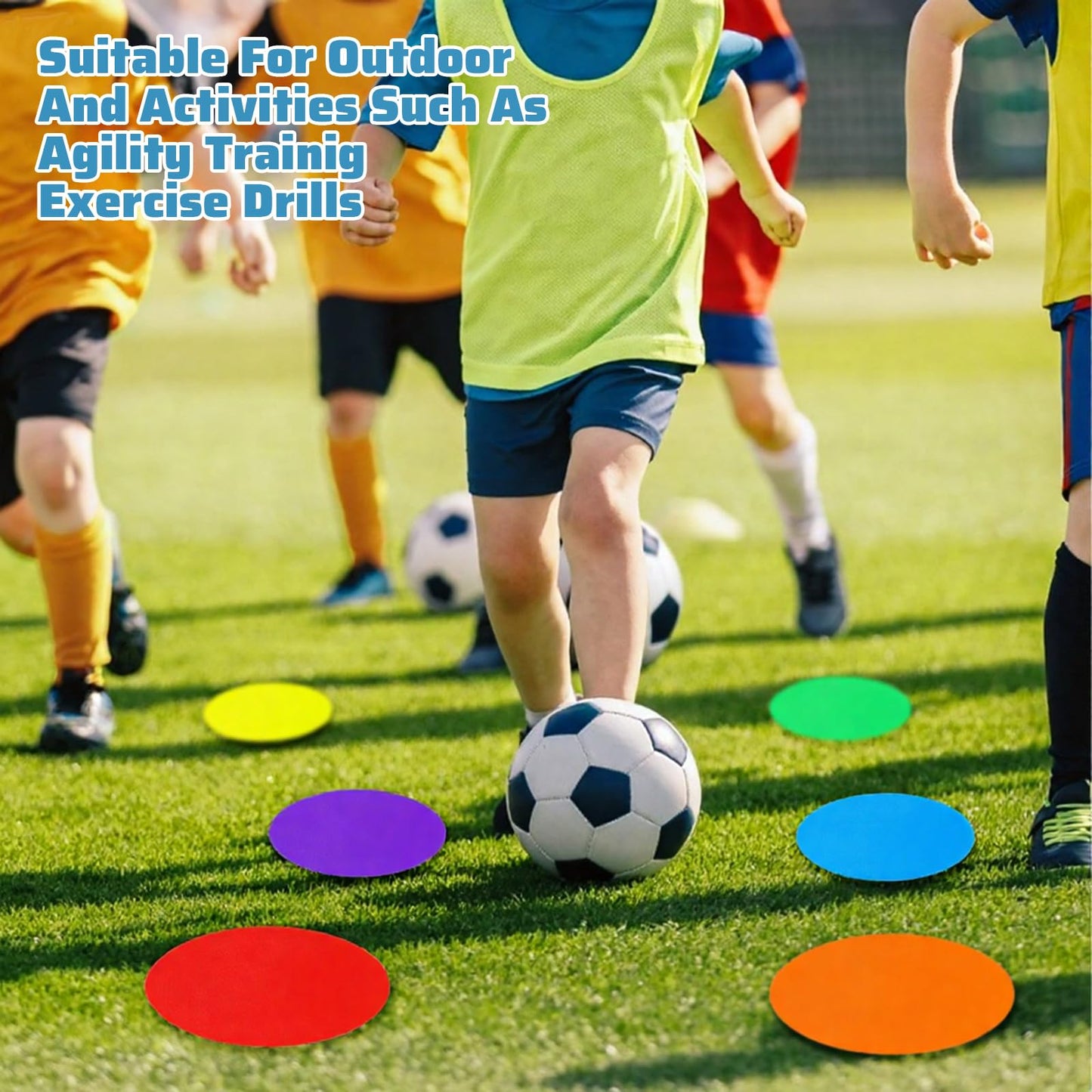 Lemecima 30 Pcs Spot Markers Floor Spots with Bag Non Slip Vinyl Poly Dots for Gym Floor Basketball Football Soccer Sports Speed Agility Training Gym Dance Classroom