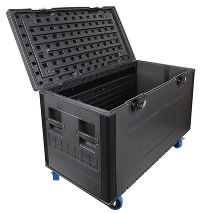 Diandian Utility Cable Trunk Road Case with Wheels, 44" x 22" x 24" Professional Stackable Heavy Duty ATA Rolling Road Case, for Pro Audio & DJ Equipment Storage, Transport for Touring with Casters