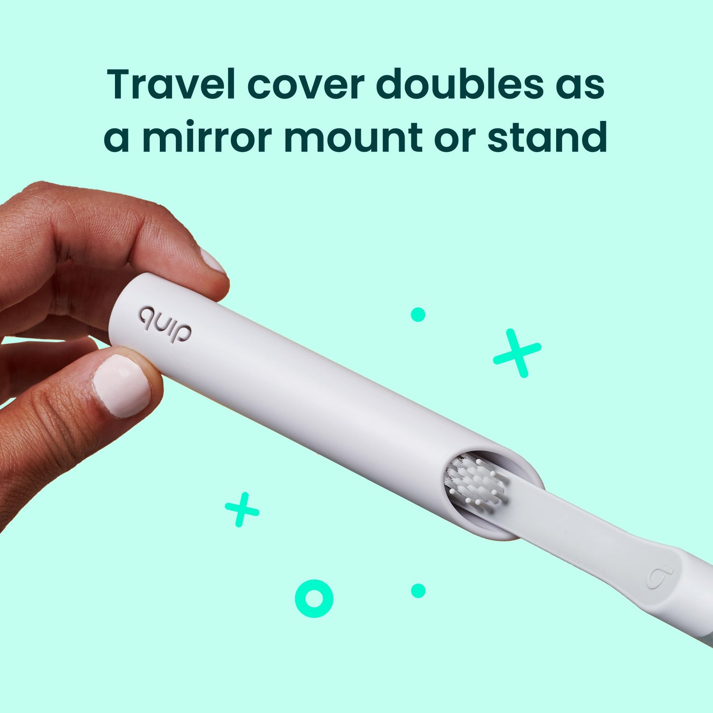 Quip Metal Sonic Electric Toothbrush for Adults - Time Travel & Soft Bristles with Travel Case & Replacement Brush Head - 3 Month Battery Life - Indigo
