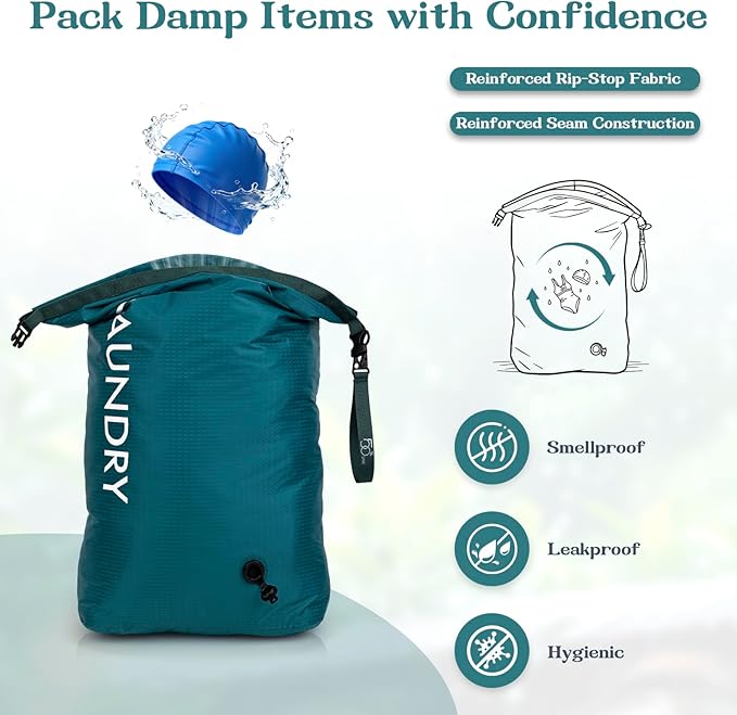 Travel Laundry Bag, Vacuum Compression Dirty Clothes Travel Bag, Waterproof