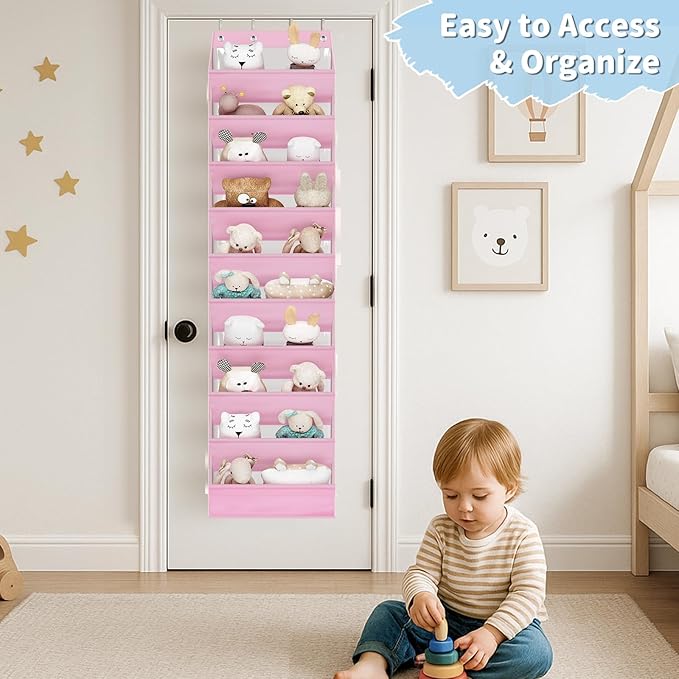 AOODA 10 Tier Clear Over the Door Shoe Organizer Storage, Deep Pockets Large
