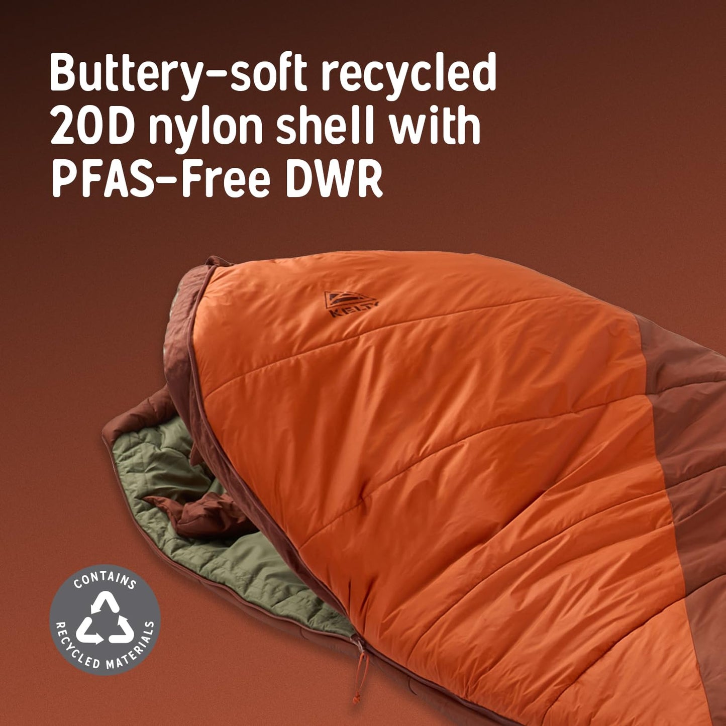 Kelty Cosmic Synthetic Fill 0 Degree Backpacking Sleeping Bag – Compression Straps, Stuff Sack Included (Long, 2025)