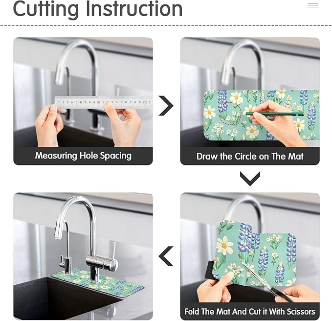 Kitchen Sink Splash Guard 1 PC 14.7 Inch Sink Faucet Mat Splash Guard