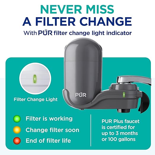 PUR Plus Vertical Faucet-Mount Water Filtration System, Lead-Reducing Filter