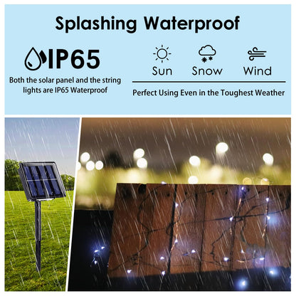 Solar String Lights Outdoor, Upgraded 2-Pack 80FT 200 LED Solar Twinkle Light for Outside, Waterproof Silver Wire 8 Modes Solar Fairy Lights for Garden Patio Tree Christmas Party Wedding (Cool White)