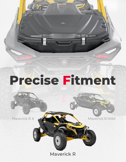 KEMIMOTO Rear Cargo Storage Box 150L Compatible with Can-Am Maverick R & R MAX X/X RS 2024 2025 2026+ Accessories, Waterproof Rear Trunk Cargo Bed Storage Replace #715007182, 715007372