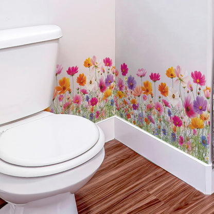 2 Sheets Flower Wall Decals Removable Spring Summer Peel and Stick Wall Stickers Vinyl Waterproof Floral Wall Decor for Bedroom Living Room Bathroom Classroom Kitchen Decorations