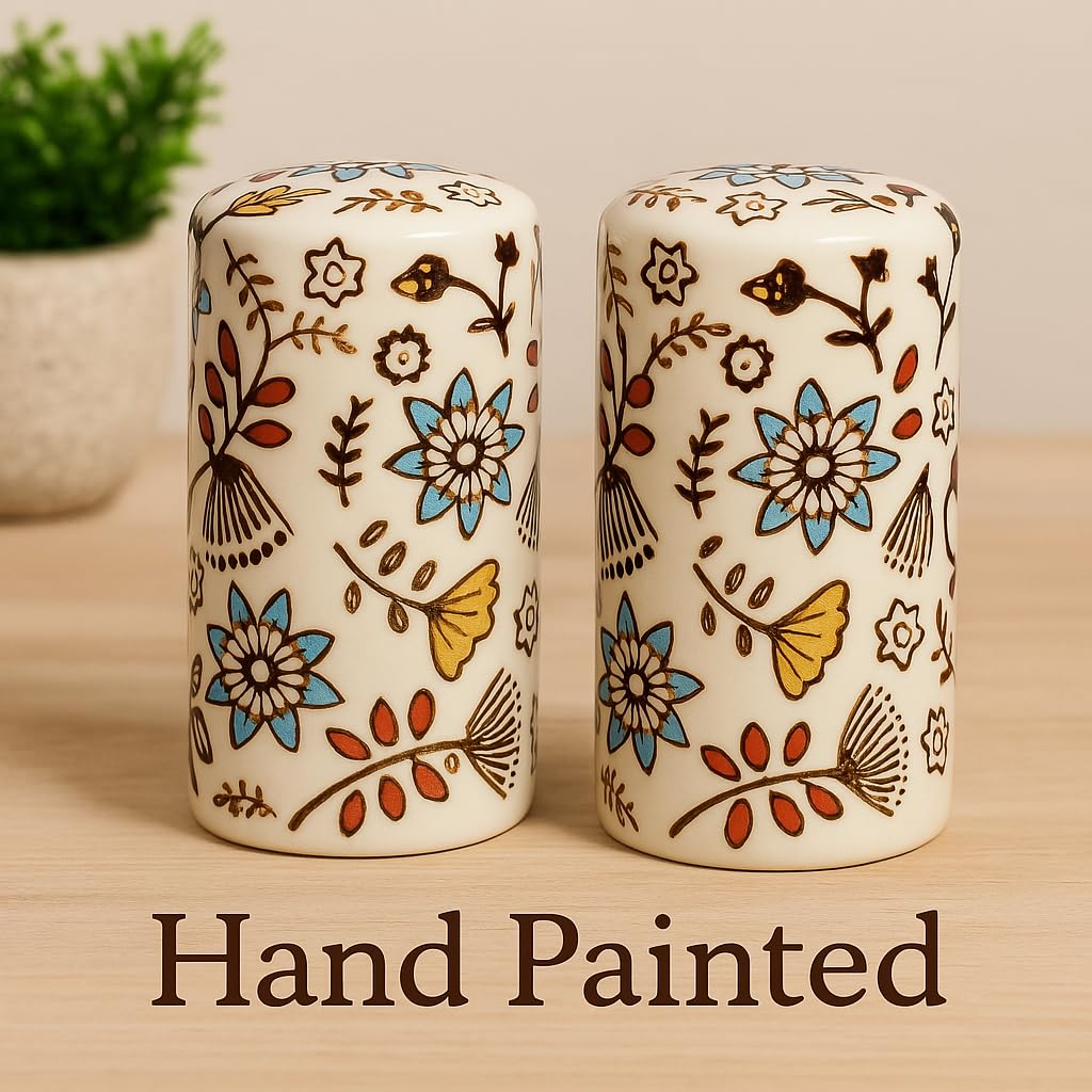 Country Floral Salt and Pepper Shakers, Unique Flower S&P Shaker Set