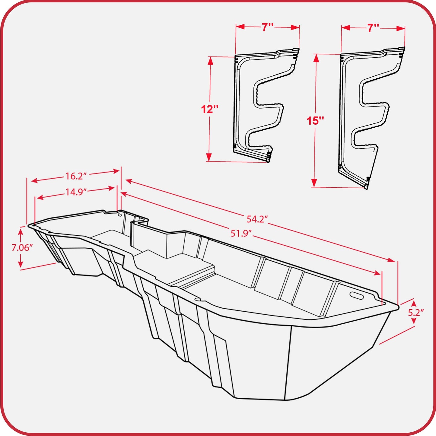 MaxMate Underseat Storage Box Compatible with 2014-2018 Chevy Silverado GMC Sierra 1500; 2015-2019 2500 3500HD Crew Cab, Rear Under Seat Extra Cargo Store Organizer | CB5C2238MX