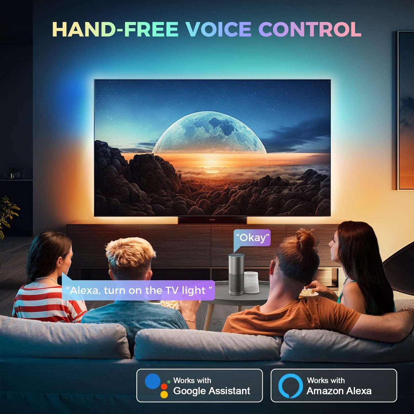 MG Smart HDMI Sync Box, RGBIC LED Backlight for 55-85 inch TVs, Immersion Light Strip for Games/Movies, Supports 4K@60Hz, Dolby Vision and HDR, Works with Alexa & Google Assistant, Video & Music Sync