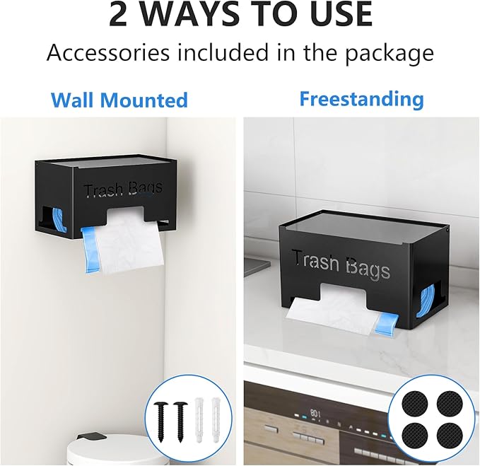Large Trash Bag Holder Dispenser, Metal Garbage Bag Dispenser Roll Holder