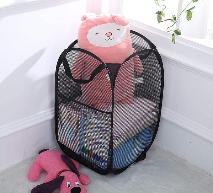 Pop Up Laundry Hampers, Collapsible Mesh Laundry Baskets