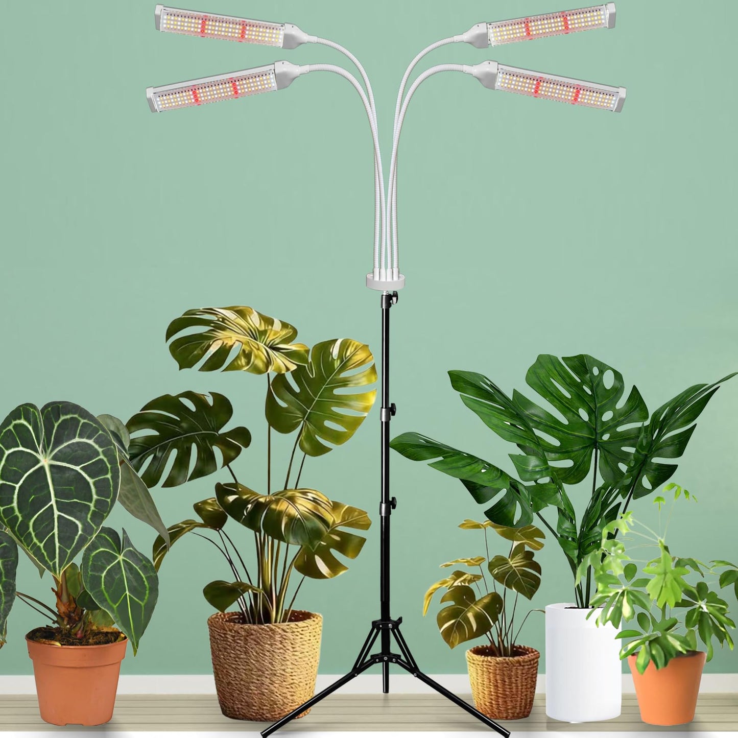 Secefeao 420 LED Grow Lights for Indoor Plants Full Spectrum, LED Plant Light with Stand, Adjustable Height, Plant Grow Lights with Auto 4/8/12/H Timer for Indoor Tall Plants.