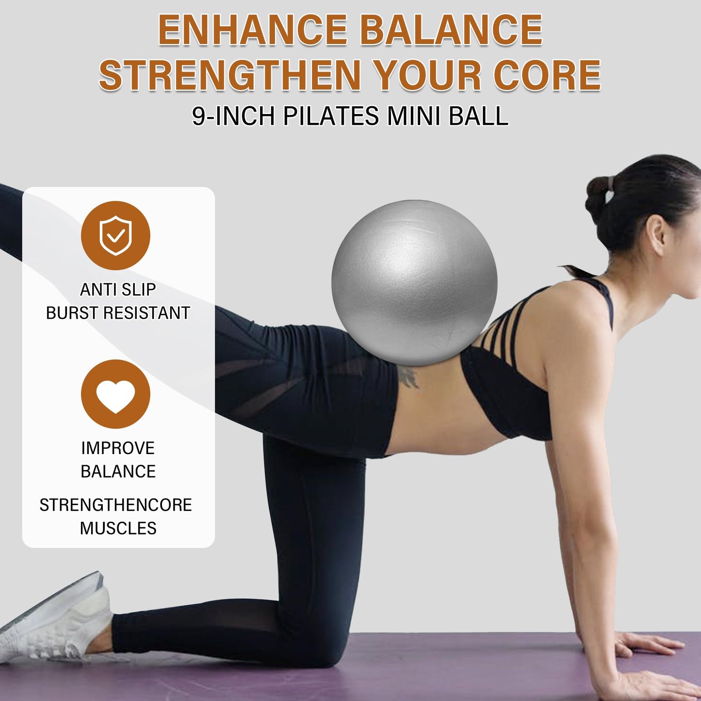 NEBORASTEP Home Pilates Kit, 15-Inch Pilates Ring with 2 Pilates Ball,2 massageballs,3 Resistance Bands for Toning Arms, Thighs/Legs & Core,1 Detachable Tension Strap
