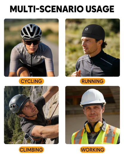 OCQOCQ 3Pcs Cooling Skull Cap Helmet Liner Breathable Mesh Cycling Running Hat, Lightweight Quick Dry Sports Beanie for Men Women
