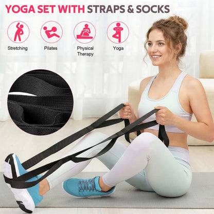 WALITO 15 PCS Pilates Kit, Adjustable Pedal Resistance Band with Handle, Figure 8 Resistance Band for Exercise Women, At Home Workout Equipment Set with Yoga Ball & Booty Bands for Full Body Gym