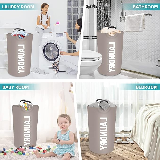 StorageRight 90L Large Laundry Basket, Laundry Hamper, Dirty Clothes Hamper