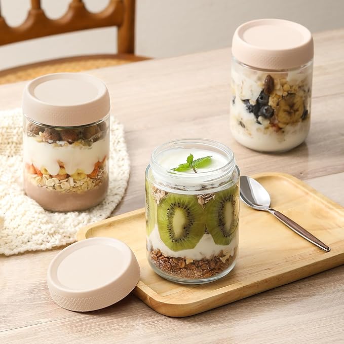 NETANY 6-pack 16oz Glass jars