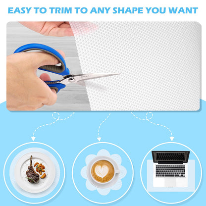 MooiFun Drawer Liners, Waterproof Shelf Liner, Anti-Slip Non-Adhesive BPA Free Kitchen Cupboard Cabinet Liner Refridge Fridge Mats Sink Protector Strong Durable for Home (Clear/11.8in x 10Ft)