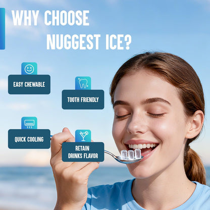 Nugget Ice Maker Countertop, Pebble Ice Maker in 6 Mins,26.5 LBS/Day, Self-Cleaning, FLASHCHILL™, Compact Portable Design, Ice Machine for Home, Kitchen, Office & Party