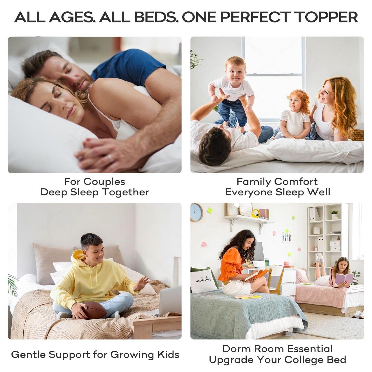 OLANLY Queen Mattress Topper, Bamboo Viscose Cooling Pillow Top Mattress Pad, Soft Plush Down Alternative for Firm Mattress, Back & Hip Pressure Relief, Machine Washable, Deep Pocket, Light Gray