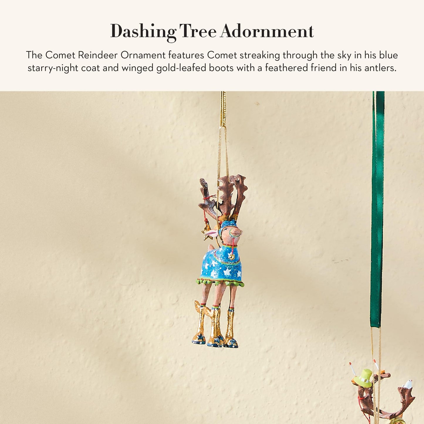 MACKENZIE-CHILDS Patience Brewster Dash Away Christmas Ornament, Indoor Christmas Tree Decoration for Holiday Decor Arrangement, Comet