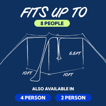 SUN NINJA Beach Tent Sun Shelter UPF50+ - Easy Pop Up Beach Canopy - Outdoor Shade for Camping Trips, Fishing, Backyard Fun Picnics - Sand Shovel, Ground Pegs & Stability Poles