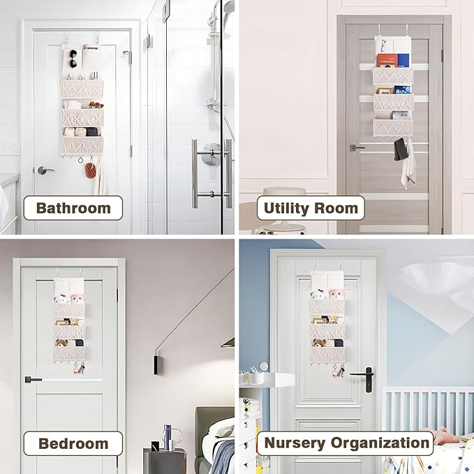 ANTIS'S HOME Over The Door Organizer Boho Bedroom Decor Nursery Storage