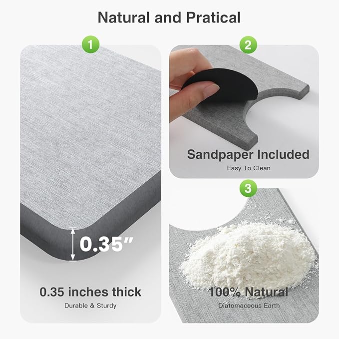 23.6" x 4" Stone Faucet Mat for Kitchen Sink, Quick Drying Diatomite Sink Tray