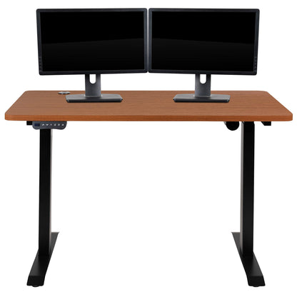 Flash Furniture Tanner Electric Height Adjustable Standing Desk - Table Top 48" Wide - 24" Deep (Mahogany)