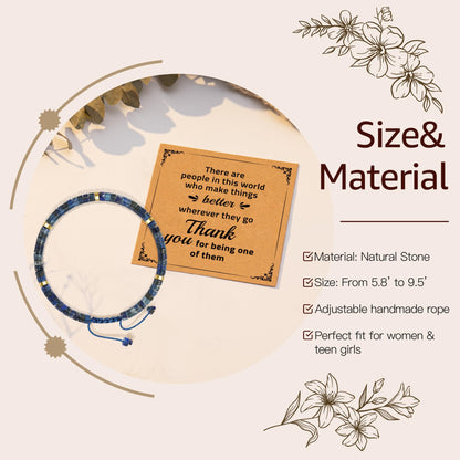 Thank You Gifts for Women, Inspirational Gifts Lapis Lazuli Bracelets Appreciation Gifts for Friends Teacher Coworkers Leader Boss Nurse, Grateful Gifts for Christmas Birthday Valentines Farewell Retirement Gifts