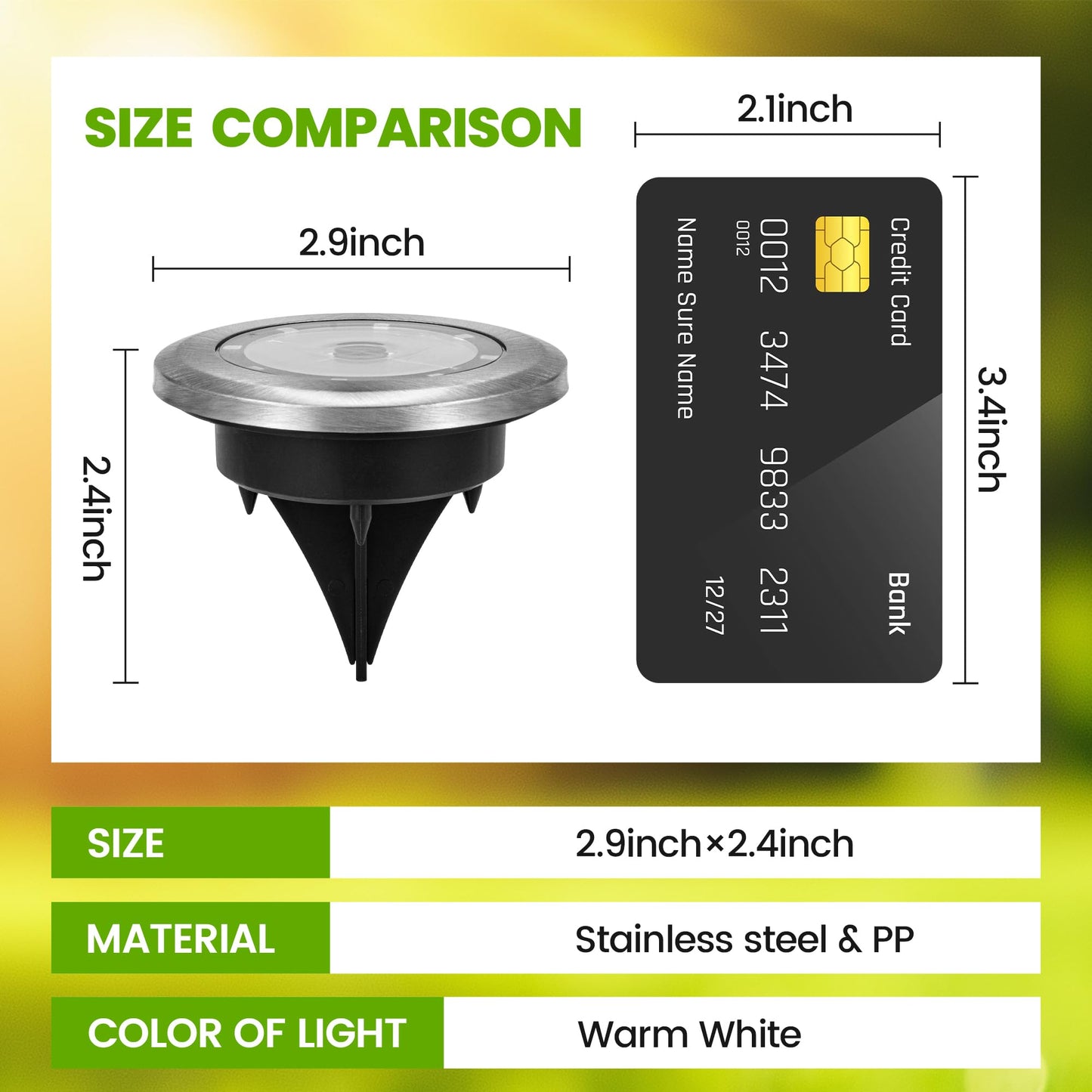 PATIOWIN Mini Solar Ground Lights, 12 Pack Solar Garden Lights, Solar Powered Pathway Lights Warterproof, Outdoor Lights for Driveway, Walkway, Backyard, Patio (Warm White)