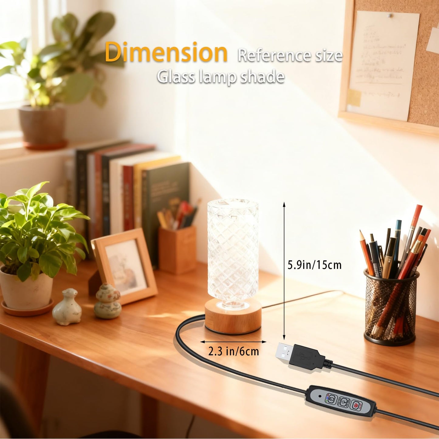 PWTZMYXGS Dimmable Crystal Night Light,Small Bedside Lamp,Nightlight with Timer,Room Decor Desk Lamp,Bedroom,Living Room,Kitchen,Dining Room Lamp (Pineapple Pattern)