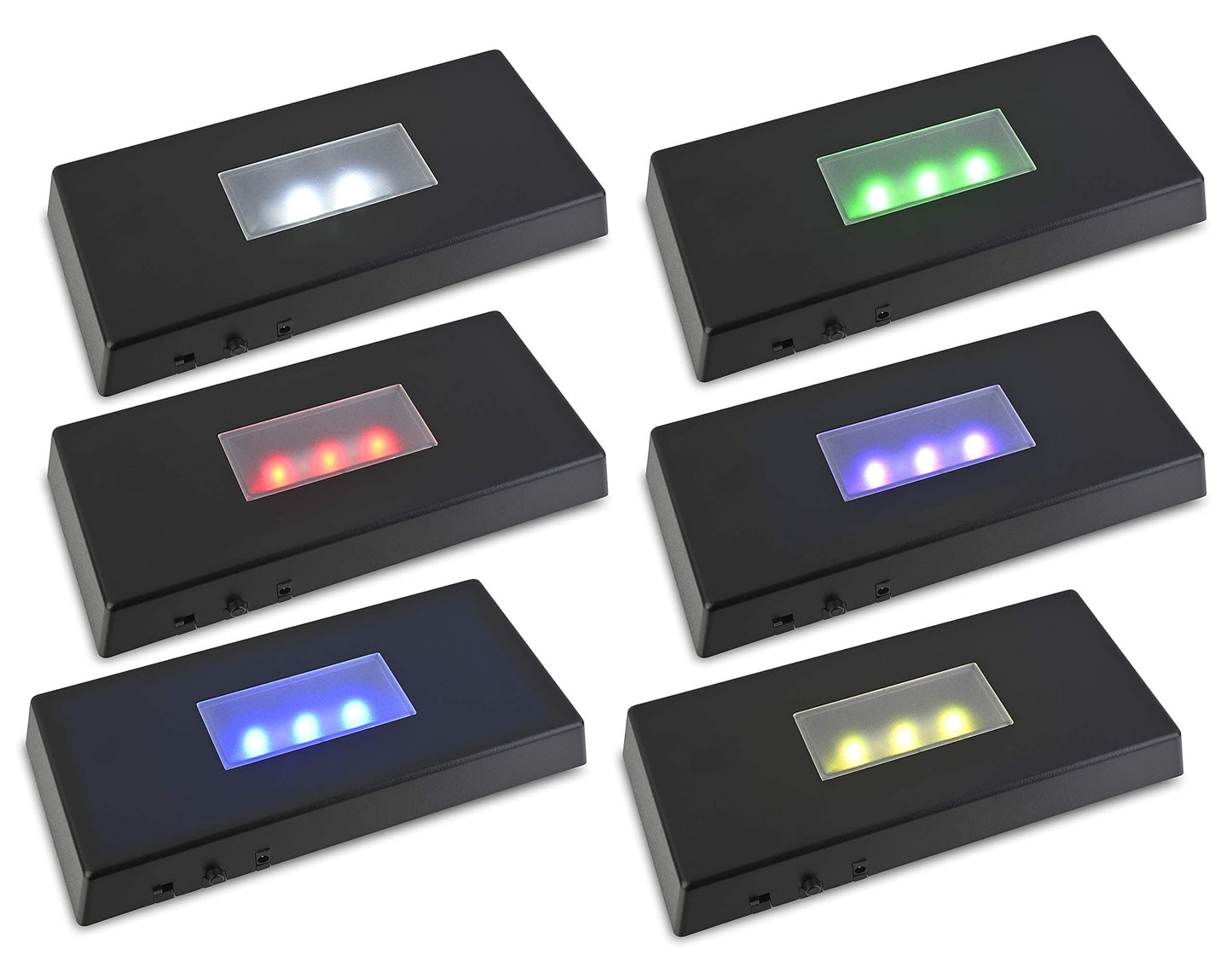 ASENTE 5 LED Light Pedestal - Rectangle Matte Black Light Stand Base for 3D Art Glass, Room Decor and Gemstones and Crystals - AC/USB Adapter Powered (Black)