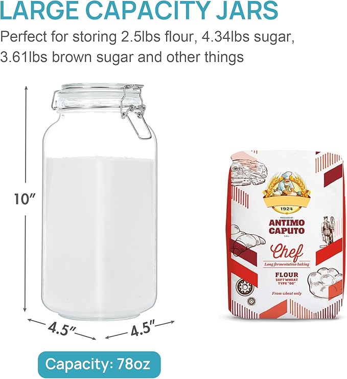 Vtopmart 78oz Glass Food Storage Jars