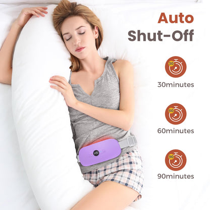 NOWWISH Heating Pad for Period Cramps Pain Relief, Portable Electric Cordless Menstrual Heating Pad Rechargeable with 6 Heat Levels and 6 Massage Modes, Christmas Gifts for Women Teen Girls, Pink