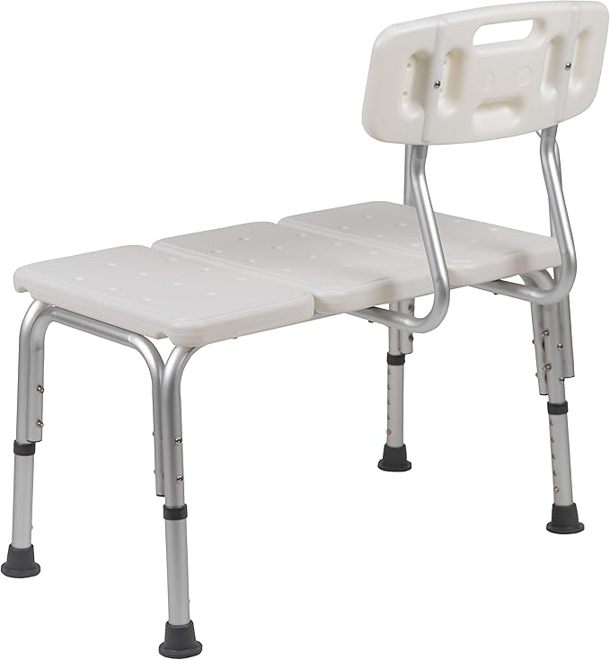Flash Furniture HERCULES Series 300 Lb. Capacity Adjustable White Bath & Shower