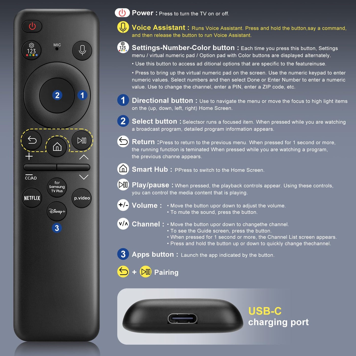 Voice Remote Only for TCL-Google-TV-Remote-Control Replacement,RC813 Remote Compatible with TCL 4k QLED/UHD/QD-Mini LED Series Smart TVs(Not for Fi & Roku TVs)