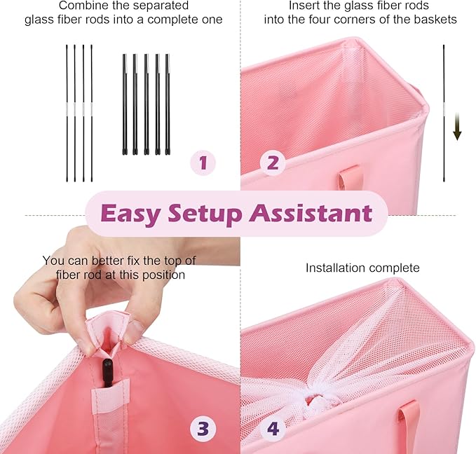 Odonata Slim Laundry Hamper Handles Collapsible Laundry Basket Thin Dirty