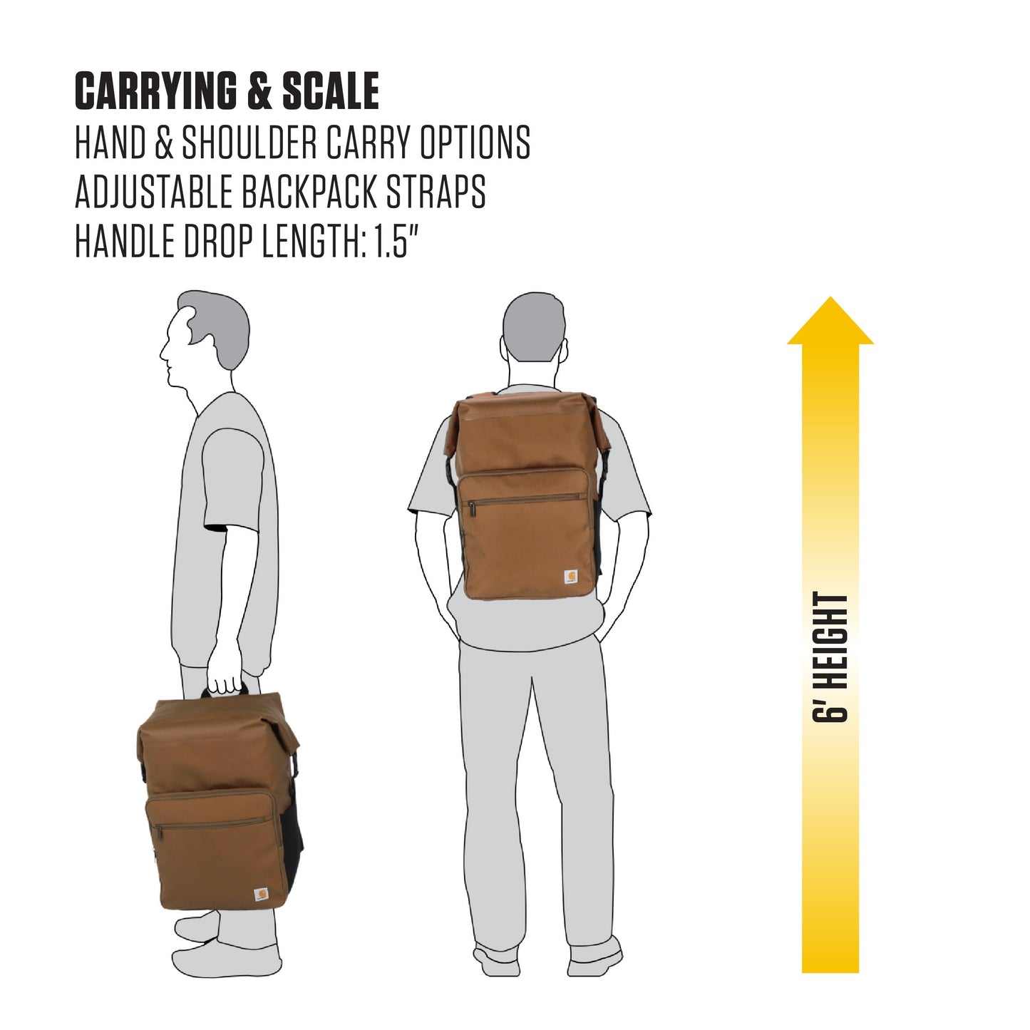 Carhartt Thick Foam Fully Insulated Cold Front Coolers, Premium Ice Retention, Durable Water Resistant Material W/Front Zippered Pocket, 30 Can Cooler Backpack, Tarmac