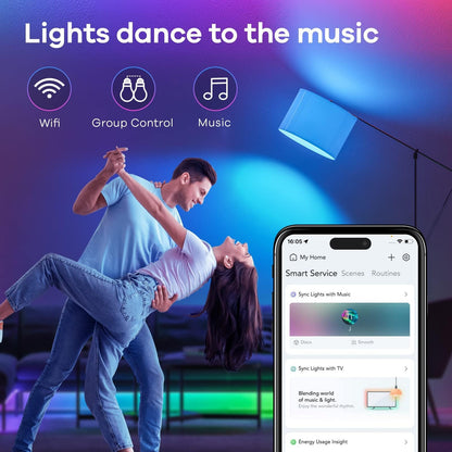 Linkind Matter Smart Light Bulb, Smart Bulbs Work with Apple Home, Siri, Alexa, Google Home, SmartThings, Color Changing Light Bulbs Music Sync RGBTW, Mood Lights, 2.4Ghz WiFi A19 E26 60W 800LM 6 Pack