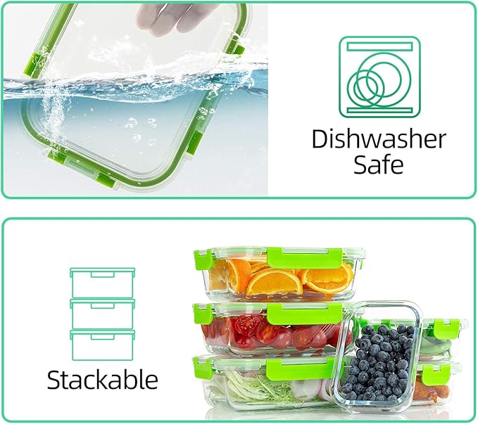 C CREST Glass Containers for Food Storage