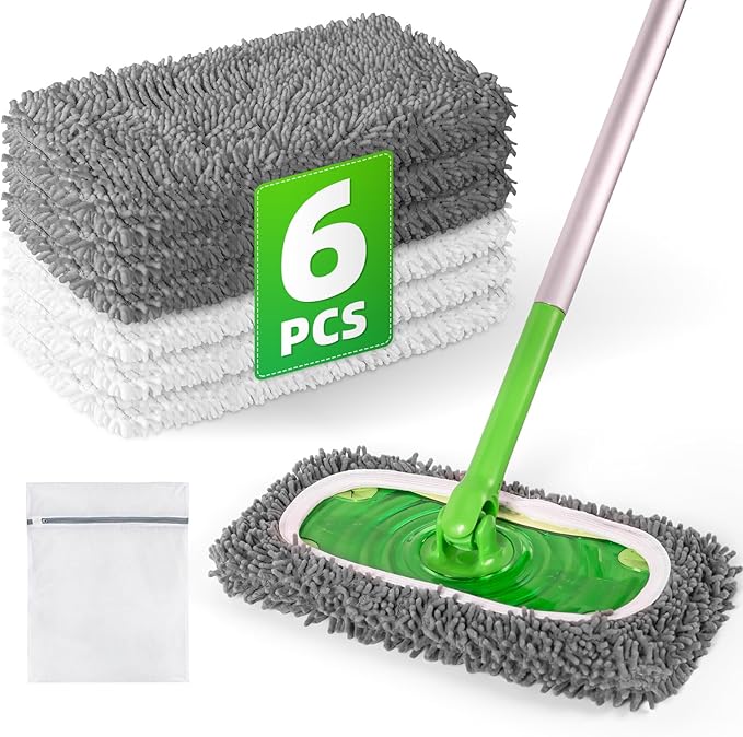 6 Pack Reusable Mop Pads Compatible
