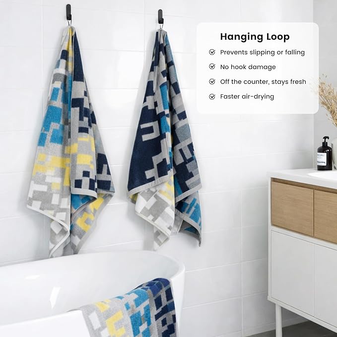 SEMAXE Bath Towel Set of 8 Include 2 Bath Towels 2 Hand Towels 4 Washcloths