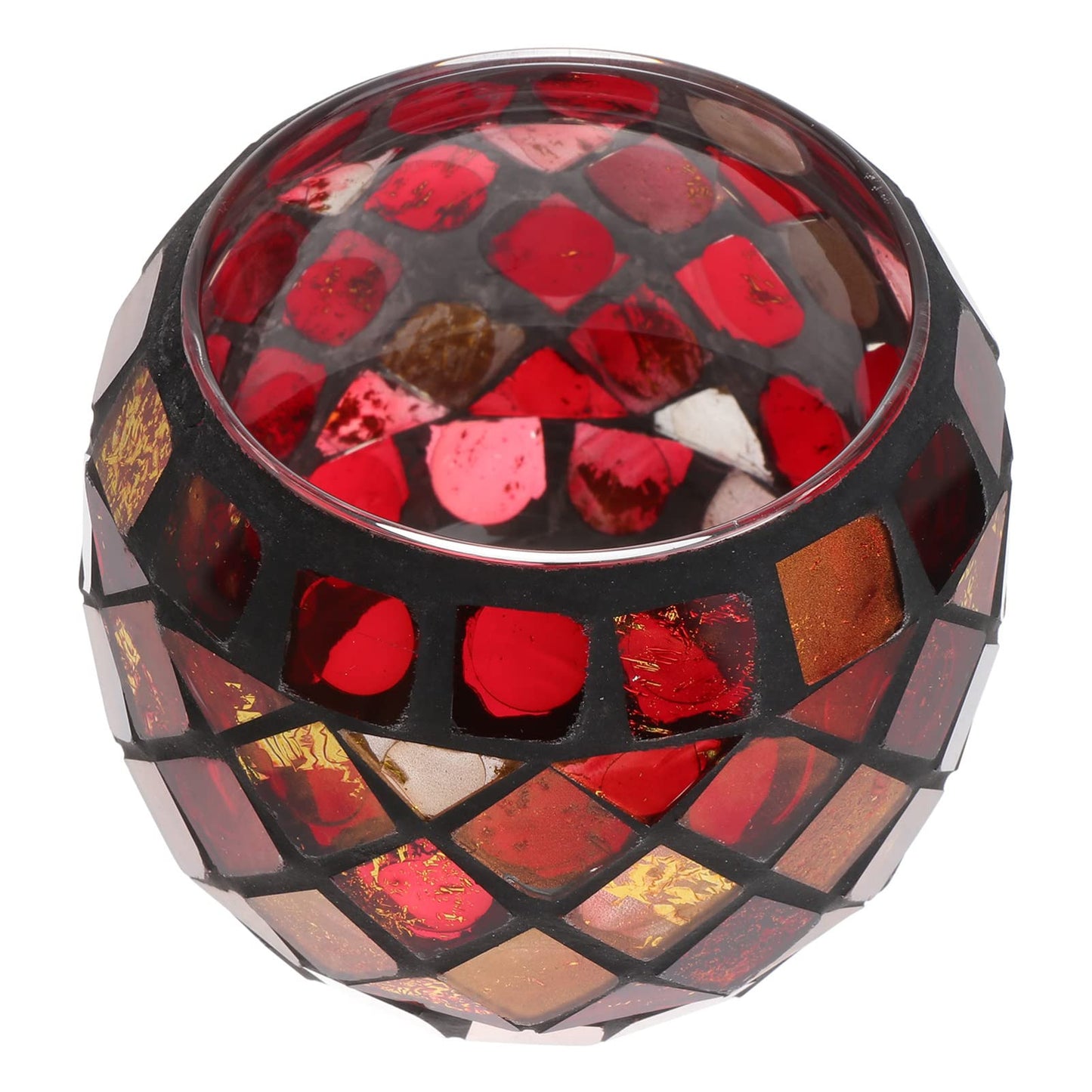 Kichvoe Glass Candle Holder: Romantic Tealight Holder European Style Mosaic Cup for Home Decor, Parties, Weddings - 2.75 Inch Votive Candle Cup