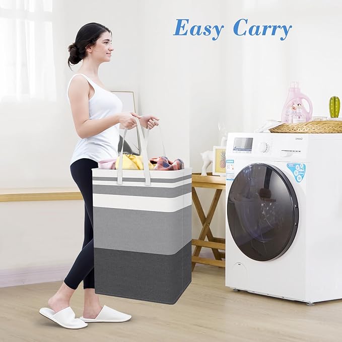 BlissTotes 3-Pack Laundry Basket, Freestanding＆Waterproof Laundry Hamper