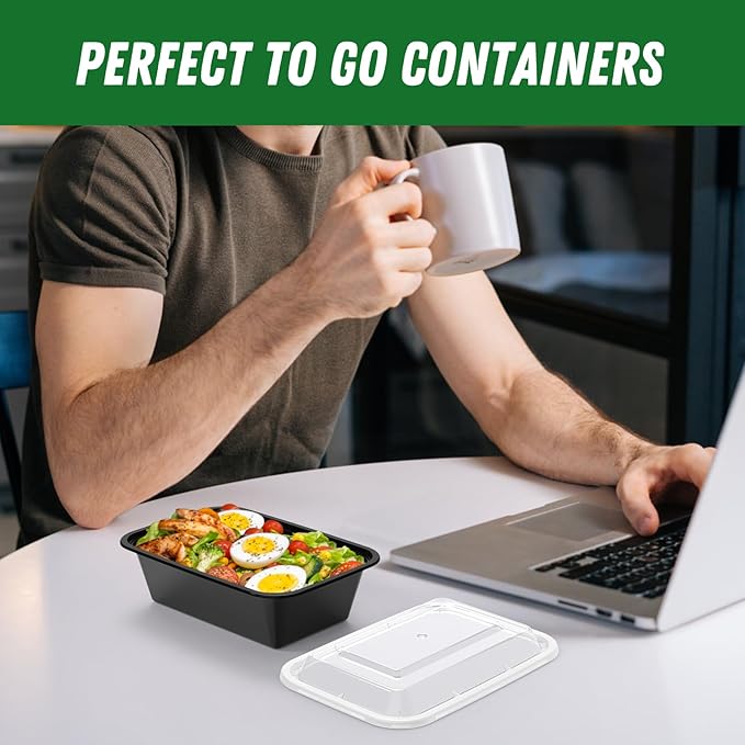 50 Pack 24 oz Meal Prep Containers Reusable