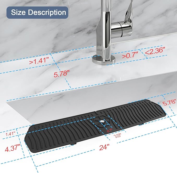 Faucet Guard - 90 Foldable Draining Mat