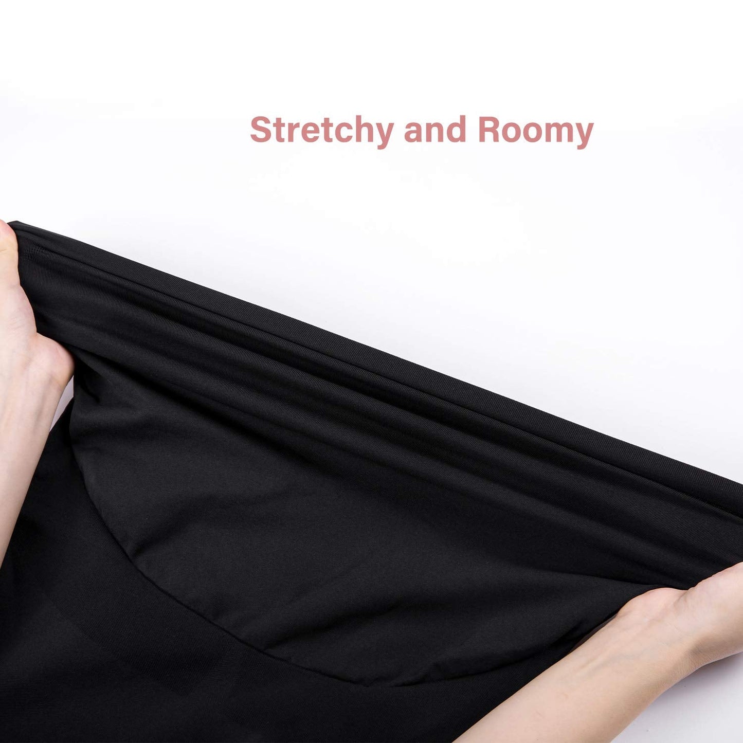 Gratlin Women's Seamless Pregnancy Shapewear High Waist Shorts Mid-Thigh Underwear, Large, Black